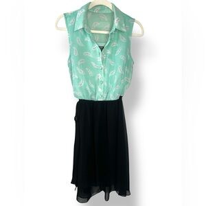 Bisou Bisou Feather Print High Low Dress